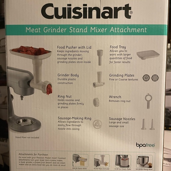 Cuisinart Meat Poultry Grinder Stand Mixer Attachment model MG 50. New - Picture 2 of 4